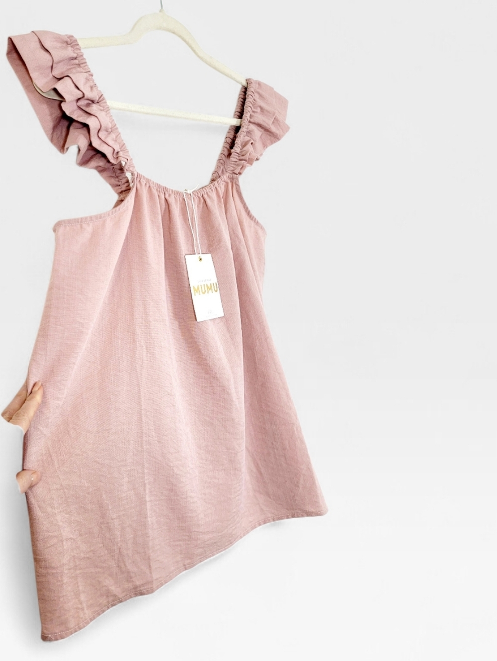 NWT Show Me Your MuMu Mauve Pink Ruffle Flutter Shoulder Tank Top Large - Picture 3 of 10